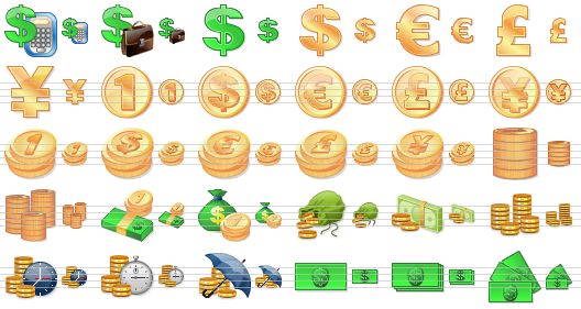 accounting development icons - accounting, book-keeping, green dollar, dollar, euro, pound, yen, coin, dollar coin, euro coin, pound coin, yen coin, coins, dollar coins, euro coins, pound coins, yen coins, coin column, coin columns, money, money bag, open money bag, cash, gold coins, income, credit, financial assistance, dollar banknote, dollars, banknotes icon