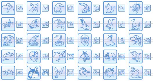 animal desktop icons - dog, cat, bird, fish, mouse, bee, fly, butterfly, pets, rabbit, twitter, fox, animals, frog, snake, monkey, pig, dogs, shark, human, cow, horse, elephant, birds, turtle, wolf, dove, duck, dragon, ghost icon