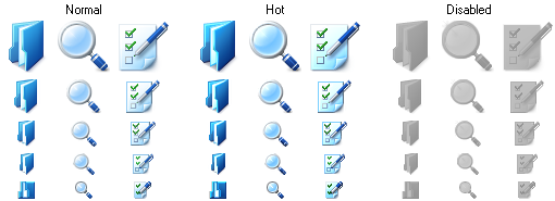 Einfache Toolbar Icons