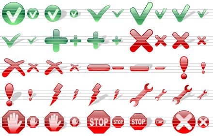 basic icons for vista - ok, ok sh, yes, apply, apply sh, yes sh, add, add sh6, delete, delete sh, erase, erase sh, remove, remove sh, problem, problem sh, disaster, disaster sh, repair, repair sh, abort, abort sh, stop, stop sh, cancel icon