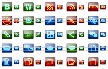 blog icons for vista - blog, word, blogging, rss, xml, feed, opml, edit, modify, tag, permalink, paper-clip, delicious, share, join, comment, comments, hint, opinion, new file, text, texts, records, write, clipboard icon