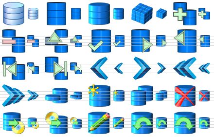 database icon set - database, database v2, database v3, blue cube, add record, delete record, edit record, apply, next record, previous record, first record, last record, go back, go forward, fast back, fast forward, copy record, new database, copy database, destroy database, backup data, restore data, edit data, undo changes, redo changes icon