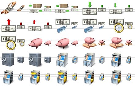 financial icon library for vista - payment sh, trade, trade sh, get money, get money sh, send money, send money sh, bank account, bank account sh, credit, credit sh, piggy-bank, piggy-bank sh, financial services, financial services sh, safe, safe sh, atm, atm sh, empty atm, empty atm sh, atm loading, atm loading sh, low cash atm, low cash atm sh icon