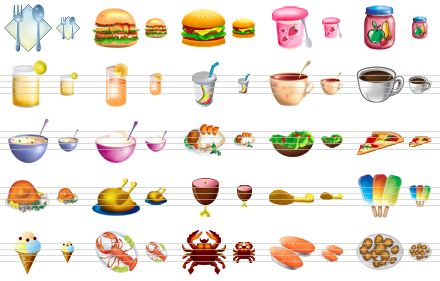 food icon library - food, burger, hamburger, yoghurt, puree, juice, iced tea, cocktail, tea, coffee, soup, porridge, cutlet, salad, pizza, chicken, turkey, ham, chicken leg, ice-cream, ice cream, lobster, crab, salmon, cookies icon