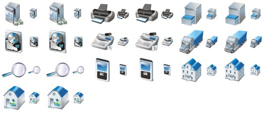free large business icons - safe, safe sh, printer, printer sh, card file, card file sh, hard drive, hard drive sh, cash register, cash register sh, trailer, trailer sh, zoom, zoom sh, phone, phone sh, two-storied house, two-storied house sh, one-storied house, one-storied house sh icon