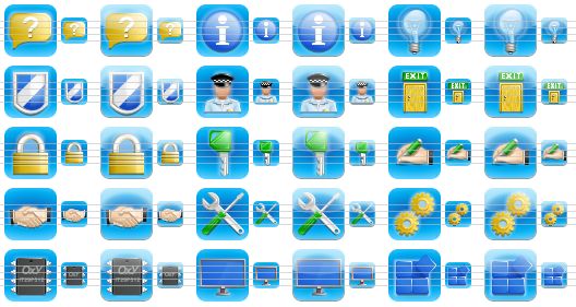 iphone style toolbar icons - hint, hint sh, info, info sh, tip of the day, tip of the day sh, shield, shield sh, police officer, police officer sh, exit, exit sh, lock, lock sh, key, key sh, signature, signature sh, handshake, handshake sh, tools, tools sh, options, options sh, chip, chip sh, computer, computer sh, registry, registry sh icon
