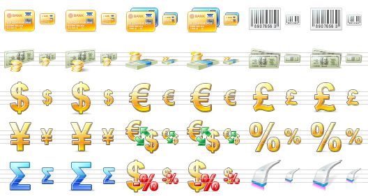 large commerce icons - visa, visa sh, credit cards, credit cards sh, barcode, barcode sh, money, money sh, money v2, money v2 sh, money v3, money v3 sh, dollar, dollar sh, euro, euro sh, pound, pound sh, yen, yen sh, exchange, exchange sh, percent, percent sh, sum, sum sh, sale, sale sh, scanner, scanner sh icon