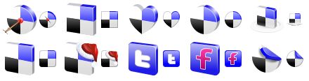 large delicious icons - target, square, heart, circle, service, rounded square, new year, twitter, facebook, declinate icon