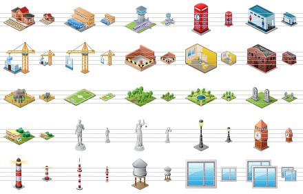 large home icons - railroad station, bus station, airport, call box, toilet, house buildings, constructions, building construction, new room, tumbledown building, zoological garden, football stadium, garden, yard, cemetry, camping site, sculpture, justice, streetlight, tower, lighthouse, television, water tower, window, windows icon