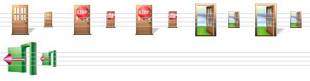 large icons for vista - closed door sh, no exit, no exit sh, open door, open door sh, exit icon