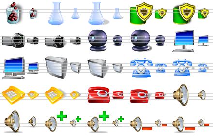 large icons for vista - data container sh, no data, no data sh, backup archive, backup archive sh, camera, camera sh, webcam, webcam sh, lcd monitor, lcd monitor sh, tv, tv sh, telephone, telephone sh, phone, phone sh, red phone, red phone sh, volume, volume sh, volume up, volume up sh, volume down, volume down sh icon