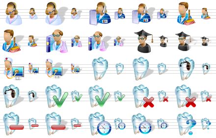 medical icons for vista - receptionist, receptionist sh, secretary, secretary sh, hygienist, hygienist sh, scientist, scientist sh, professor, professor sh, computer doctor, computer doctor sh, tooth, tooth sh, bad tooth, bad tooth sh, check tooth, check tooth sh, remove tooth, remove tooth sh, delete tooth, delete tooth sh, temporary tooth, temporary tooth sh, tooth status icon