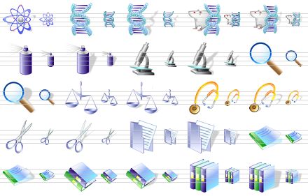 medical icons for vista - atom sh, dna, dna sh, genetics, genetics sh, spray, spray sh, microscope, microscope sh, search, search sh, balance, balance sh, stethoscope, stethoscope sh, cut, cut sh, documents, documents sh, case history, case history sh, books, books sh, book library, book library sh icon