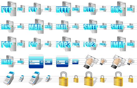 network icon library for vista - ftp, ftp sh, http server, http server sh, dns, dns sh, mail server, mail server sh, smtp server, smtp server sh, pop server, pop server sh, pop3 server, pop3 server sh, imap server, imap server sh, login form, login form sh, login, login sh, card terminal, card terminal sh, lock, lock sh, unlock icon