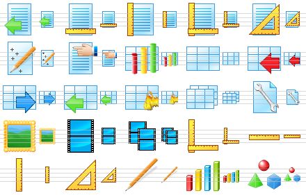 paper icon library - export text v2, horizontal page ruler, vertical page ruler, page rulers, set square page ruler, object manager, properties, 3d bar, table, import table, export table, export table v2, burn table, tables, file options, picture, frame, frames, rulers, horizontal ruler, vertical ruler, set square ruler, pencil, 3d bar chart, objects icon