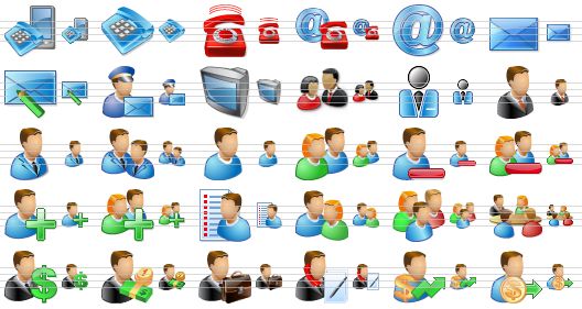 perfect business icons - phones, phone, call, contact, e-mail, mail, write e-mail, postman, tv, customers, person, boss, agent, staff, client, clients, remove client, remove clients, add client, add clients, client list, users, user group, meeting, personal loan, financier, book-keeper, businessman, investor, buyer icon