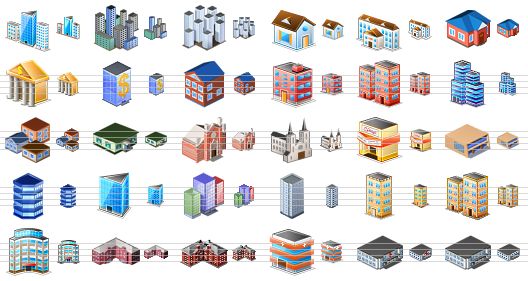 perfect city icons - city, megapolis, bedroom community, small house, house, home, bank, bank building, brick home, brick house, brick buildings, sky-scrapers, buildings, cafe, temple, church, cinema, movie theatre, commercial, commercial building, company, tall house, multistorey building, multistorey buildings, hotel, condominium, condominium v2, hospital, hospital building, municipal hospital icon
