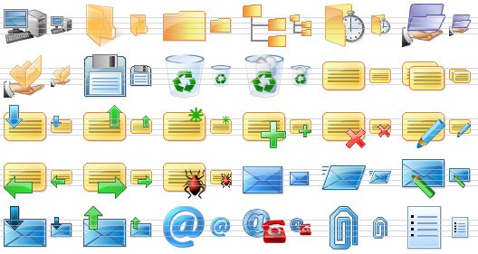 perfect network icons - my computer, folder, closed folder, folder tree, scheduled, blue folder sharing, folder sharing, save, recycle bin, full recycle bin, message, messages, get message, send message, new message, add message, delete message, edit message, previous message, next message, infected message, mail, mailing, write e-mail, get mail, send mail, e-mail, contact, attach, list icon
