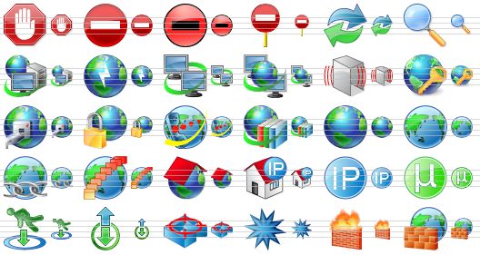 perfect network icons - abort, restricted, forbidden, no entry sign, sync, search, internet, fast internet, intranet, vpn, vpn tunnel, internet access, network connections, lock web, voip, distance library, web, world, internet link, internet applications, home page, ip address, ip, torrent, portal, traffic, location, network navigator, firewall, internet firewall icon