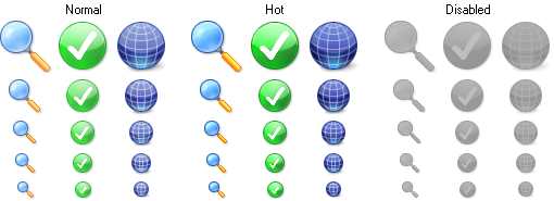 Perfekte Toolbar Icons