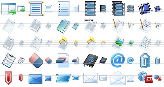 perfect toolbar icons - export table, scenario, items, frame, frames, frames 3d, new document 3d, copy document 3d, paste document 3d, rename document 3d, edit document 3d, order form 3d, reports 3d, form 3d, burn document 3d, burn sheet 3d, image document 3d, list 3d, questionnaire 3d, eraser, clear document, address book, e-mail, attachment, attach, mail, mailing, envelope, open envelope, contact icon