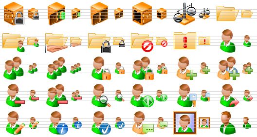 security software icons - locked safe, open safe, empty safe, safecrack, scales, folder, user folder, shared folder, locked folder, forbidden folder, hide folder, user, users, user group, locked user, locked users, add user, add users, remove user, remove users, search user, change user, user login, user logout, edit user, user info, check user, user comment, user profile, vista user icon