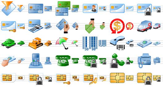 security toolbar icons - spam filter, access card, access cards, personal smart card, smart card, locked smartcard, secure smartcard, pos terminal, payment, pay, chargeback, ambulance car, tank, bulldozer, umbrella, barcode, barcode scanning, fingerprint scanner, fingerprint scanning, cell phone, telephone, locked telephone, locked phone, fax, sim card, locked sim card, secure sim card, secured sim card, eeprom chip, locked eeprom chip icon