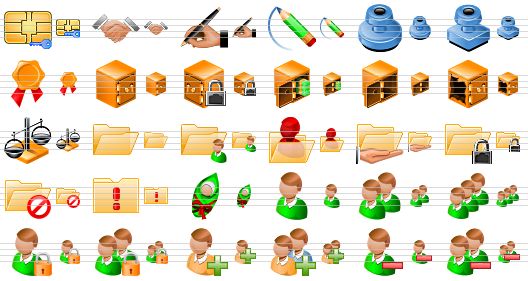 security toolbar icons - secure eeprom chip, handshake, signature, writing pencil, stamp, rectangular stamp, sertificate, safe, locked safe, open safe, empty safe, safecrack, scales, folder, user folder, red user folder, shared folder, locked folder, forbidden folder, hide folder, green user, user, users, user group, locked user, locked users, add user, add users, remove user, remove users icon