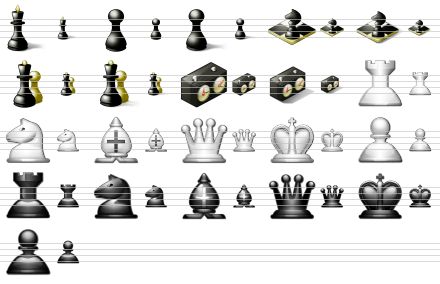 standard chess icons - black king sh, black pawn, black pawn sh, knight, knight sh, chess-men, chess-men sh, chess-clock, chess-clock sh, white castle 2d, white knight 2d, white bishop 2d, white queen 2d, white king 2d, white pawn 2d, black castle 2d, black knight 2d, black bishop 2d, black queen 2d, black king 2d, black pawn 2d icon