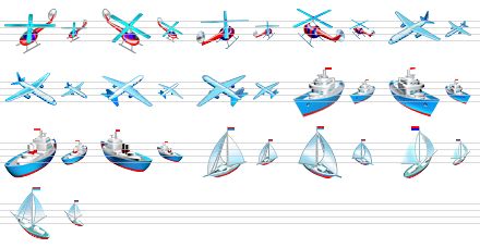 standard transport icons - helicopter v1, helicopter v2, helicopter v3, helicopter v4, plane v1, plane v2, plane v3, plane v4, ship v1, ship v2, ship v3, ship v4, yacht v1, yacht v2, jacht v3, jacht v4 icon